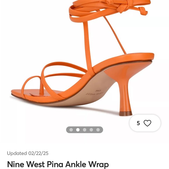 Nine West Orange Sandals Vibrant Strappy Design - Picture 8 of 14